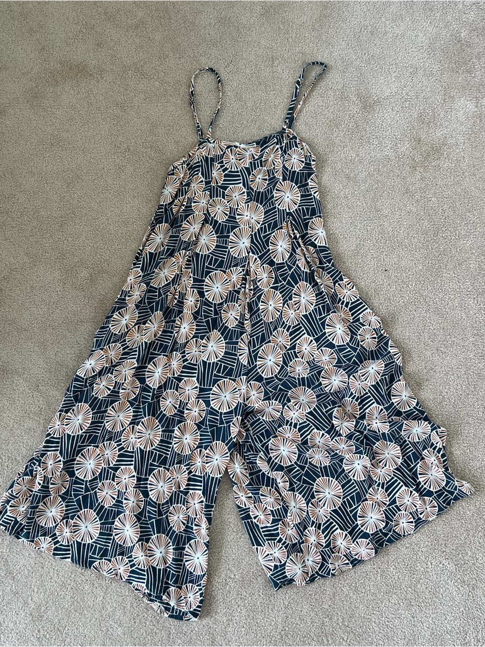 Ava Sky Navy Blue Floral Print Wide-Leg Jumpsuit